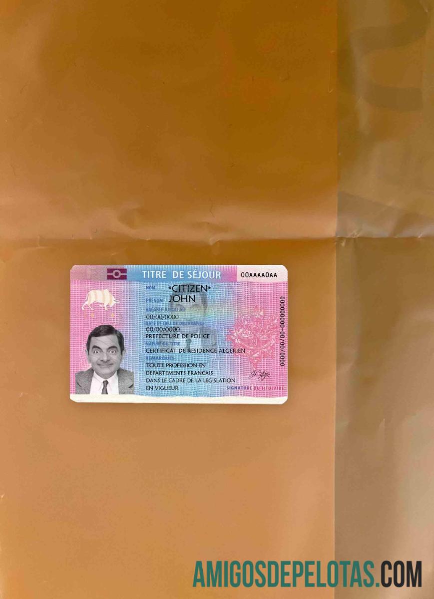 Autorização de Residência na França (Autorização de Residência) Photolook FRONT modelo